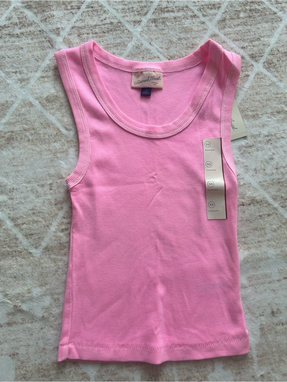 Universal Thread Bright Pink Ribbed Tank Top - Picture 2 of 4